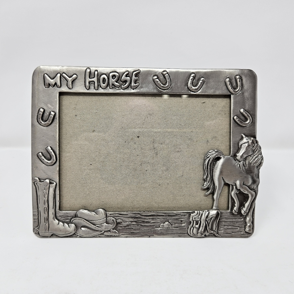 Vintage Horse-Themed Picture Frame